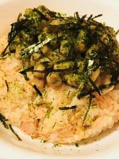 あとのせ納豆の鮭チャーハン-レシピのメイン写真