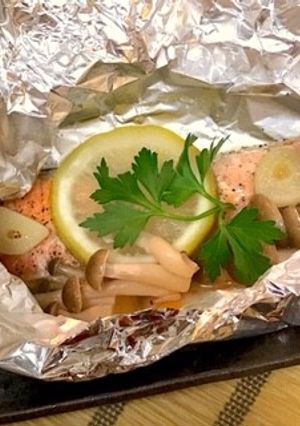 サーモンホイル焼き☆レモンバター風味-レシピのメイン写真