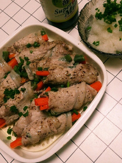 ☆減塩肉巻きのレンジ酒蒸し☆-レシピのメイン写真