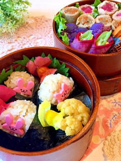 ひょっこりうさぎ おにぎり弁当-レシピのメイン写真