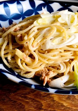 鮭フレークとネギだけ 生クリームパスタ-レシピのメイン写真