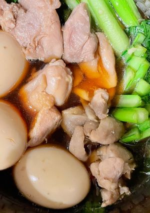 鶏ももとゆで卵と小松菜の甘辛煮-レシピのメイン写真