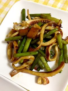 いかとニンニクの芽のカレー炒め-レシピのメイン写真