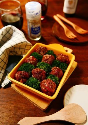 豚こま団子とブロッコリーのレンチン炒め-レシピのメイン写真