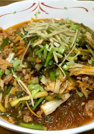 生姜が効く！春雨と白菜のピリ辛さっぱり煮-レシピのメイン写真