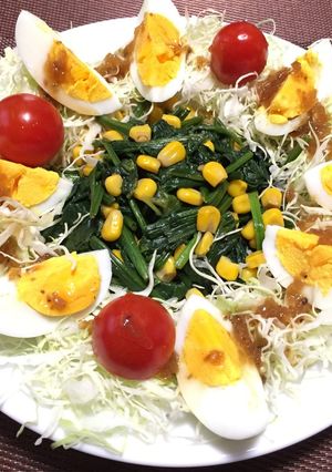 バター醤油味のほうれん草コーンサラダ-レシピのメイン写真