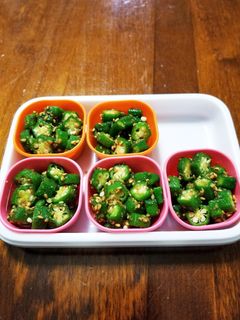お弁当に‼️オクラのごま和え冷凍保存-レシピのメイン写真
