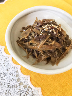 牛しぐれ煮。ごぼう・えのき入り。お弁当に-レシピのメイン写真