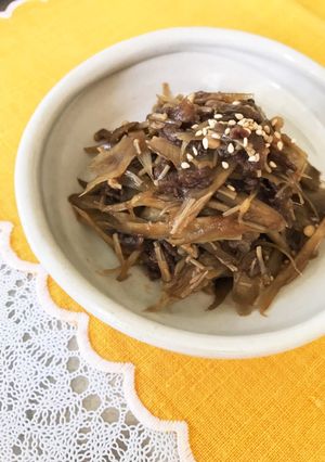 牛しぐれ煮。ごぼう・えのき入り。お弁当に-レシピのメイン写真