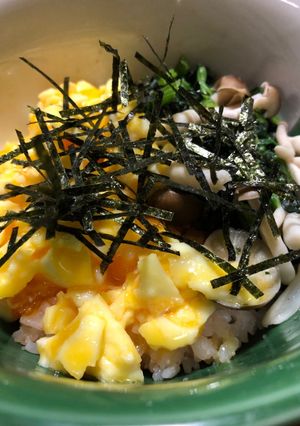 半熟卵ときのこ丼（明太子ご飯）-レシピのメイン写真