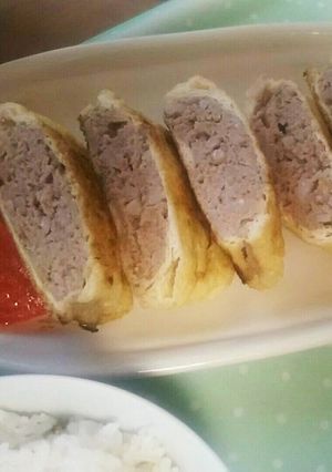 蓮根シャキシャキっ！油揚げの肉詰め-レシピのメイン写真