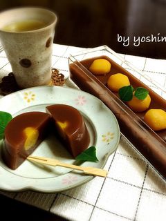 材料3つ de 水羊羹〜栗入り♪-レシピのメイン写真