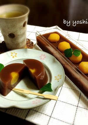 材料3つ de 水羊羹〜栗入り♪-レシピのメイン写真