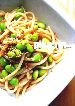 梅 and 枝豆 * * パスタサラダ-レシピのメイン写真