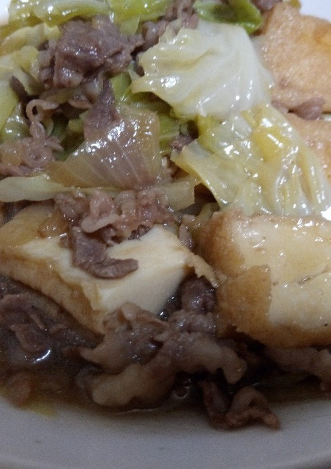 「簡単」牛肉小間切れと厚揚げの煮物-レシピのメイン写真