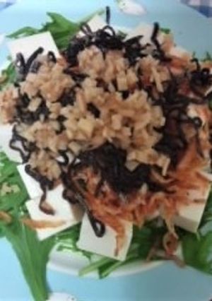 簡単！水菜と豆腐のヘルシーサラダ-レシピのメイン写真