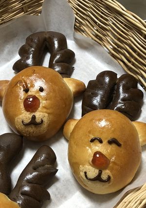 赤鼻のトナカイくん(チョコクリームパン)-レシピのメイン写真