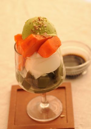 チョコろてんの抹茶パフェ-レシピのメイン写真