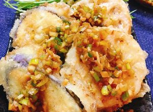 揚げずに簡単！蓮根と茄子のひき肉挟み揚げ-レシピのメイン写真
