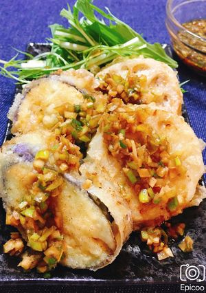 揚げずに簡単!蓮根と茄子のひき肉挟み揚げ-レシピのメイン写真