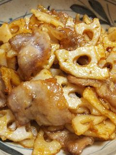豚バラと蓮根の甘酢炒め-レシピのメイン写真