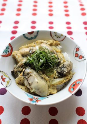 大葉と牡蠣の卵とじ丼-レシピのメイン写真