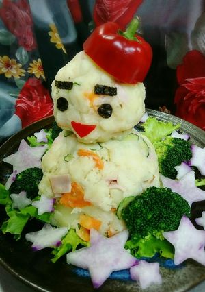 クリスマス♥ポテサラ雪だるま-レシピのメイン写真