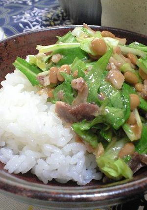豚とレタスdeしゃきしゃきボリューム納豆-レシピのメイン写真