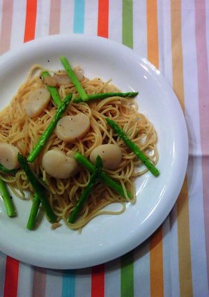 旬採!ホタテとアスパラのパスタ-レシピのメイン写真