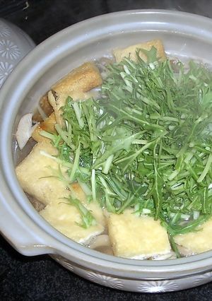 水菜と油揚げの昆布茶鍋-レシピのメイン写真