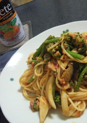 菜の花パスタ☆ツナのトマトクリームソース-レシピのメイン写真