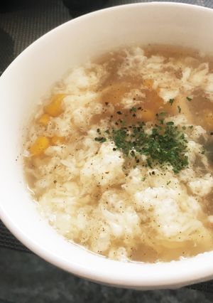 「卵白消費」卵白とコーンの玉子スープ-レシピのメイン写真