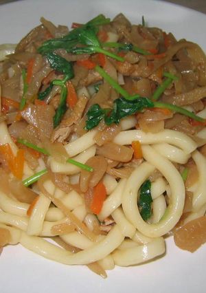 切干大根で焼きうどん-レシピのメイン写真