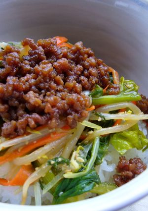 自家製ナムルで♪お手軽ビビンバ風御飯-レシピのメイン写真