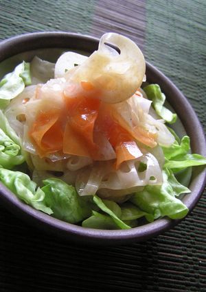 根菜のスライス梅しそマリネサラダ-レシピのメイン写真