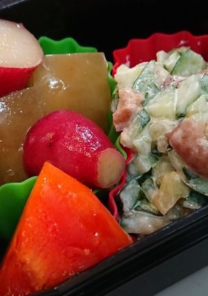 キウリの梅マヨネーズ和えサラダ-レシピのメイン写真