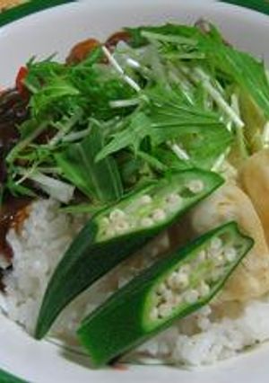 ふんわりチキンと豆腐の和風カレー丼-レシピのメイン写真