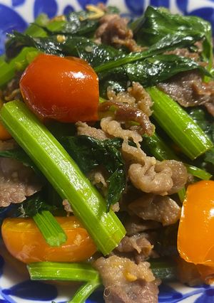 ミニセロリと牛肉の炒め物-レシピのメイン写真