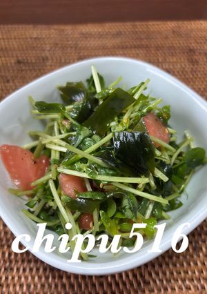 簡単豆苗とワカメとトマトのさっぱりサラダ-レシピのメイン写真