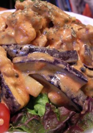 なすと豚肉のクリームトマトソースあえ-レシピのメイン写真