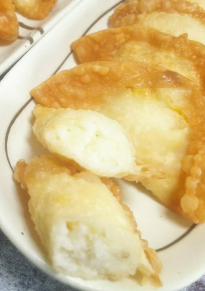餃子の皮で白はんぺんとうもろこしマヨ揚げ-レシピのメイン写真