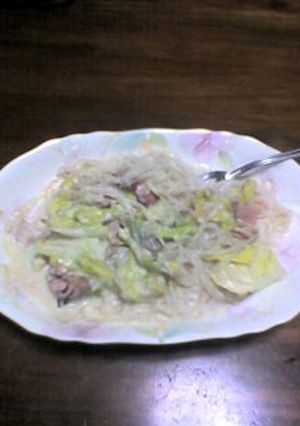 しらたきでｸﾘｰﾑパスタ風-レシピのメイン写真