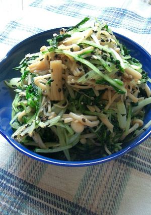 しゃきしゃき！えのきと水菜のおひたし-レシピのメイン写真