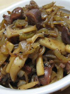 砂ぎも(ズリ)ですき焼き似?!-レシピのメイン写真