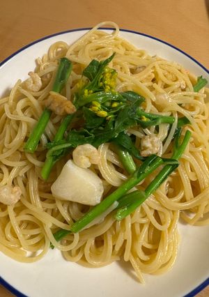 菜の花とシーフードの和風パスタ-レシピのメイン写真