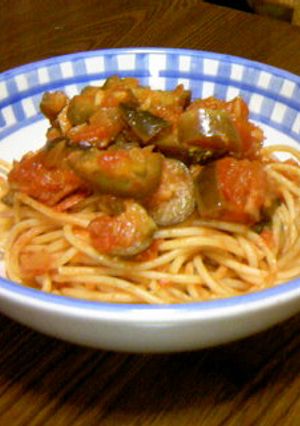 ナスとベーコンのトマトスパゲティ-レシピのメイン写真