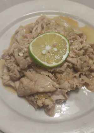 簡単🌟豚しゃぶ肉のかぼす醤油炒め-レシピのメイン写真