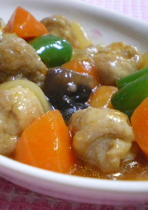 ◆豚薄切り肉でふんゎり肉団子風　酢豚◆-レシピのメイン写真