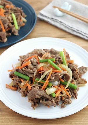 スタミナ満点☆牛肉とにんにくの芽焼き肉-レシピのメイン写真