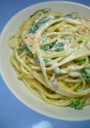 鮭フレークで！簡単クリームパスタ♪-レシピのメイン写真